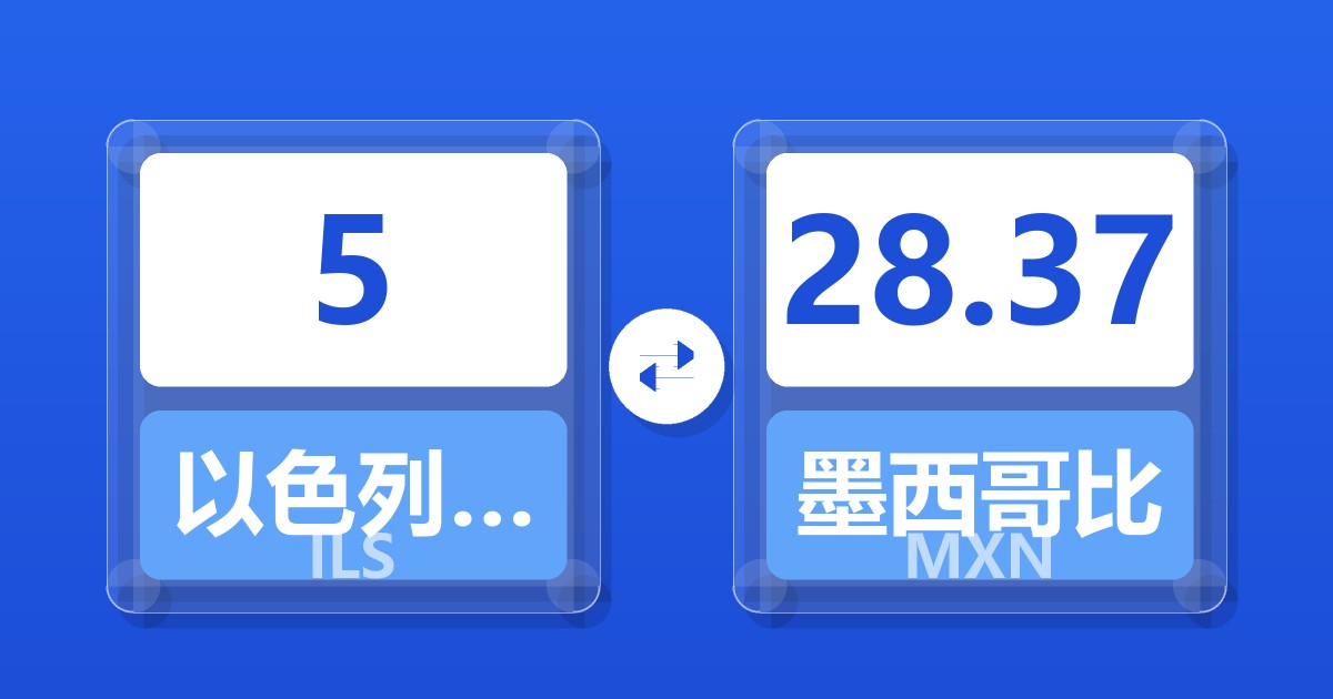 5以色列新谢克尔兑墨西哥比索