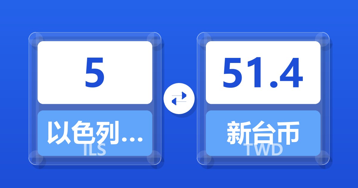 5以色列新谢克尔兑新台币