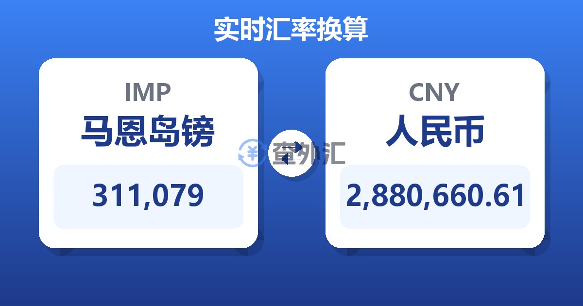 311,079马恩岛镑兑人民币
