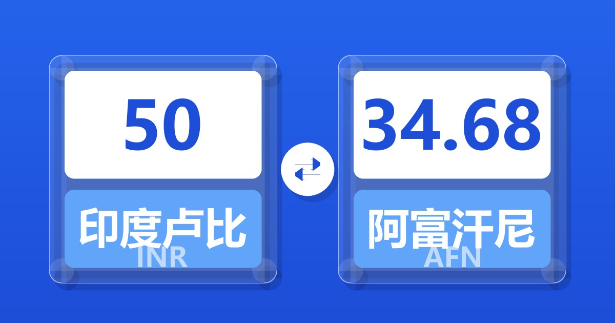 50印度卢比兑阿富汗尼