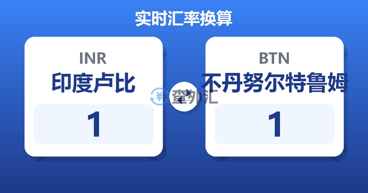 1印度卢比兑不丹努尔特鲁姆