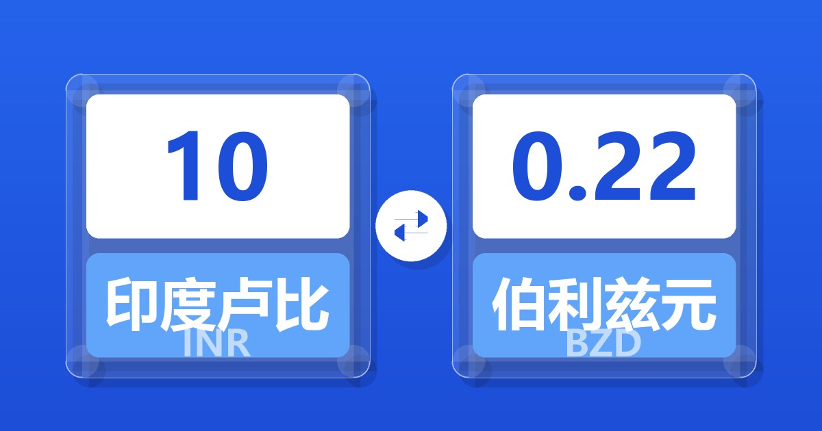 10印度卢比兑伯利兹元