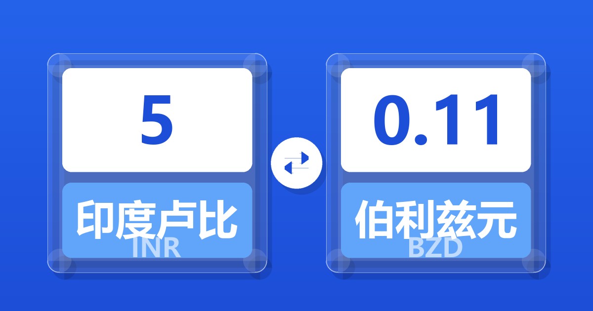 5印度卢比兑伯利兹元