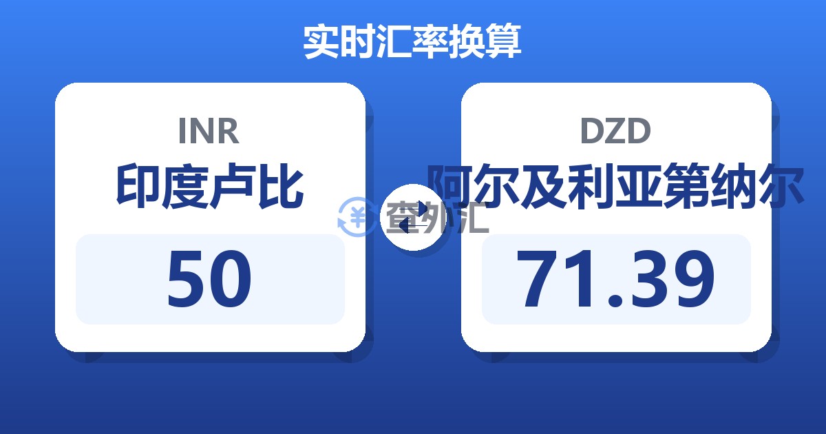 50印度卢比兑阿尔及利亚第纳尔