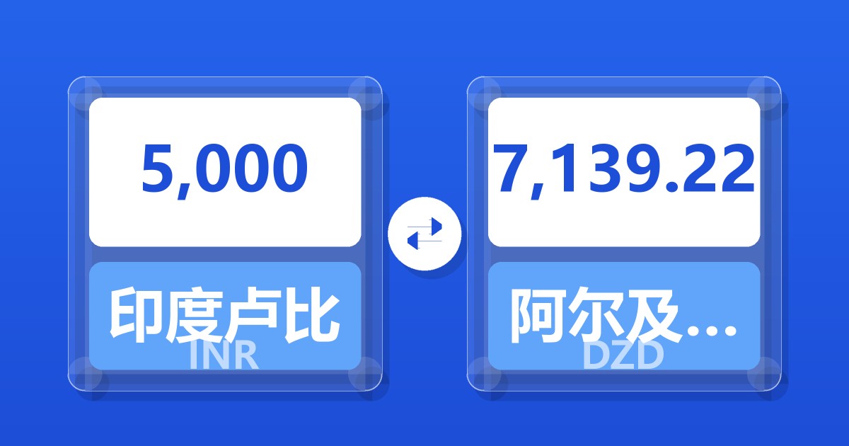 5,000印度卢比兑阿尔及利亚第纳尔