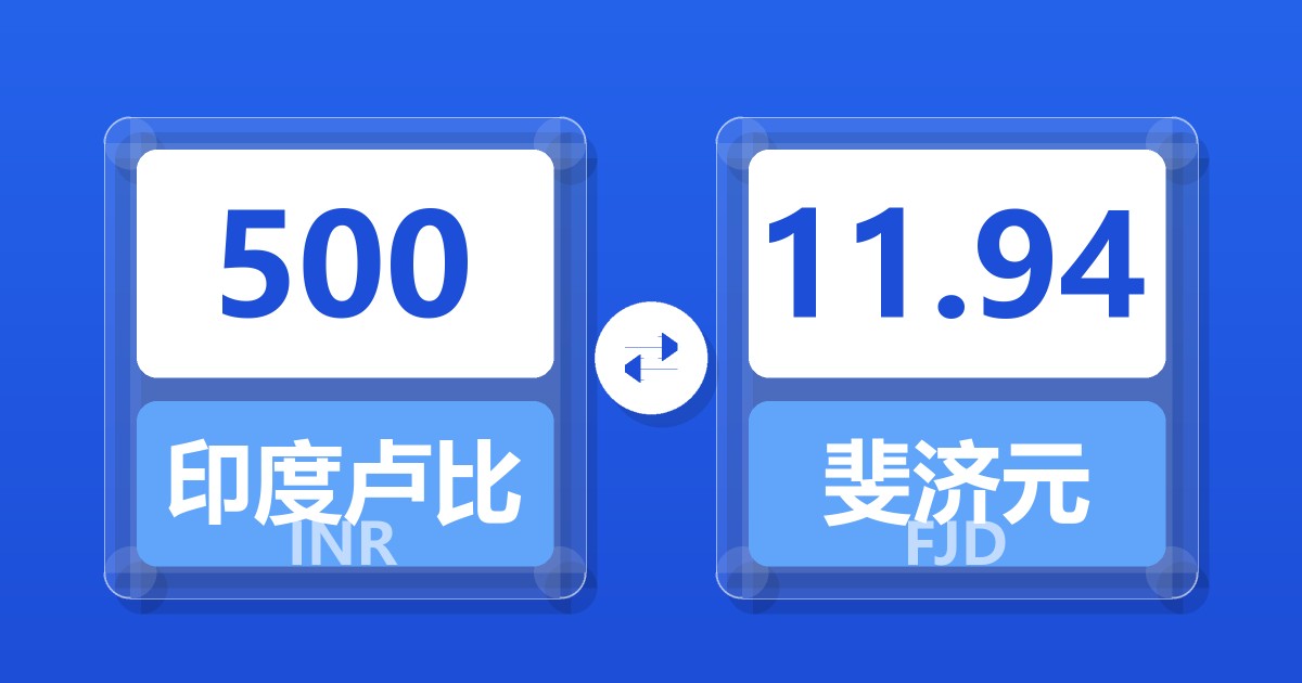 500印度卢比兑斐济元