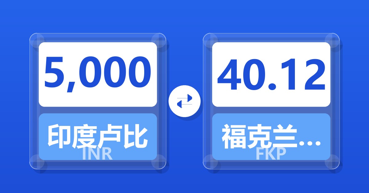 5,000印度卢比兑福克兰群岛镑