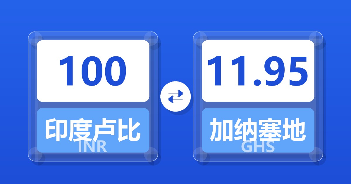 100印度卢比兑加纳塞地