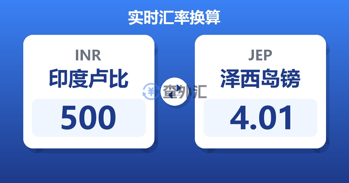 500印度卢比兑泽西岛镑