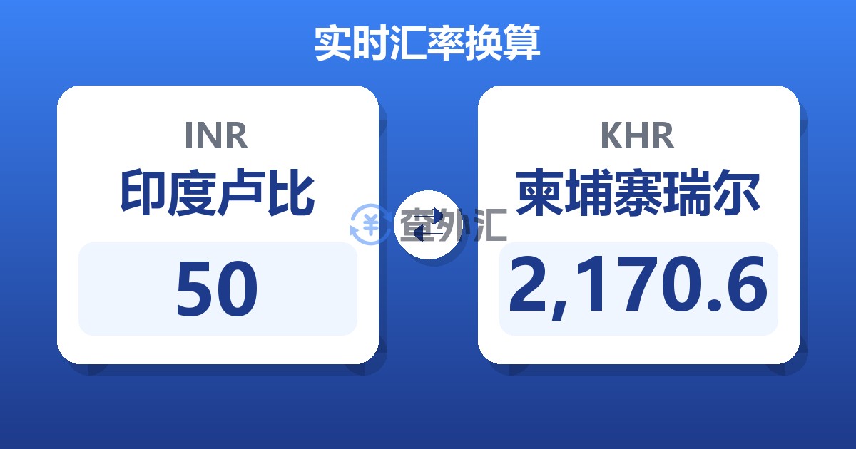 50印度卢比兑柬埔寨瑞尔