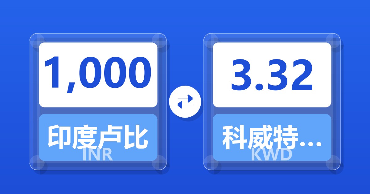 1,000印度卢比兑科威特第纳尔