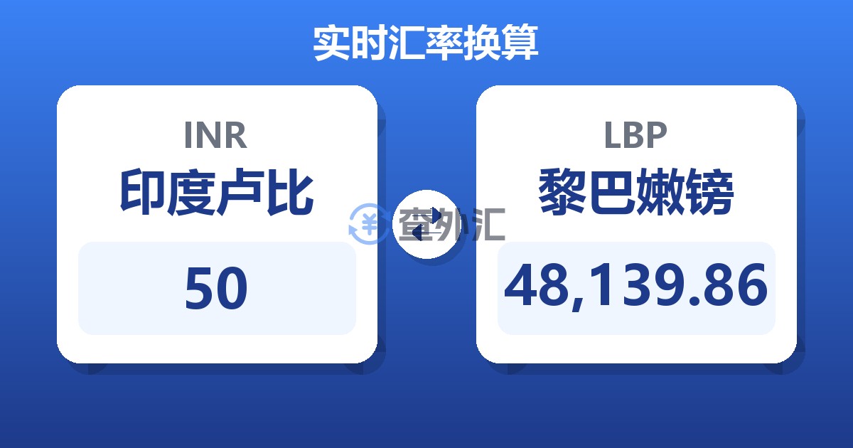 50印度卢比兑黎巴嫩镑