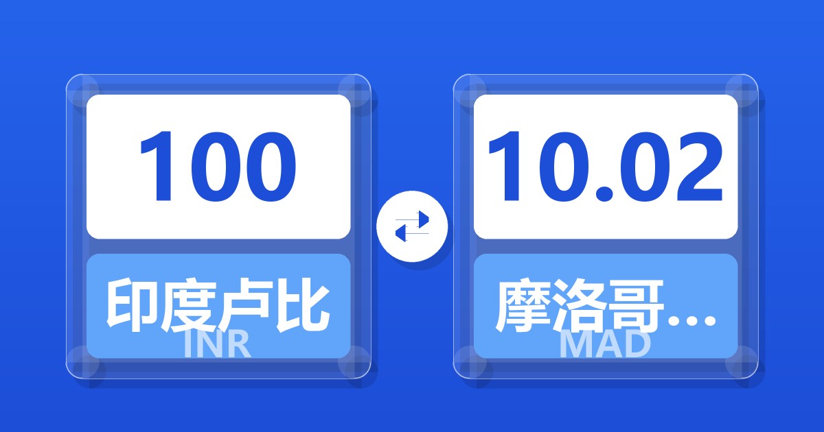 100印度卢比兑摩洛哥迪拉姆