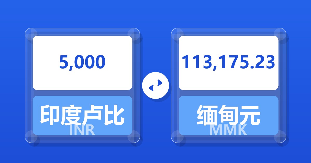 5,000印度卢比兑缅甸元