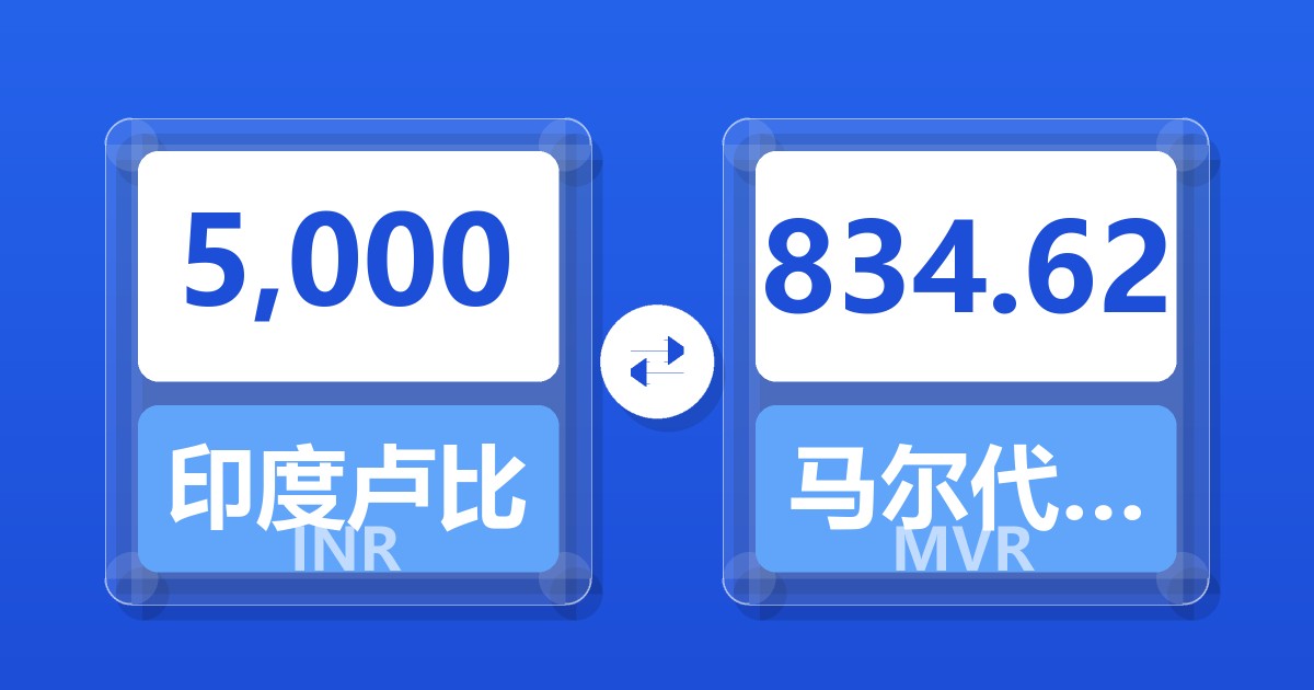 5,000印度卢比兑马尔代夫拉菲亚