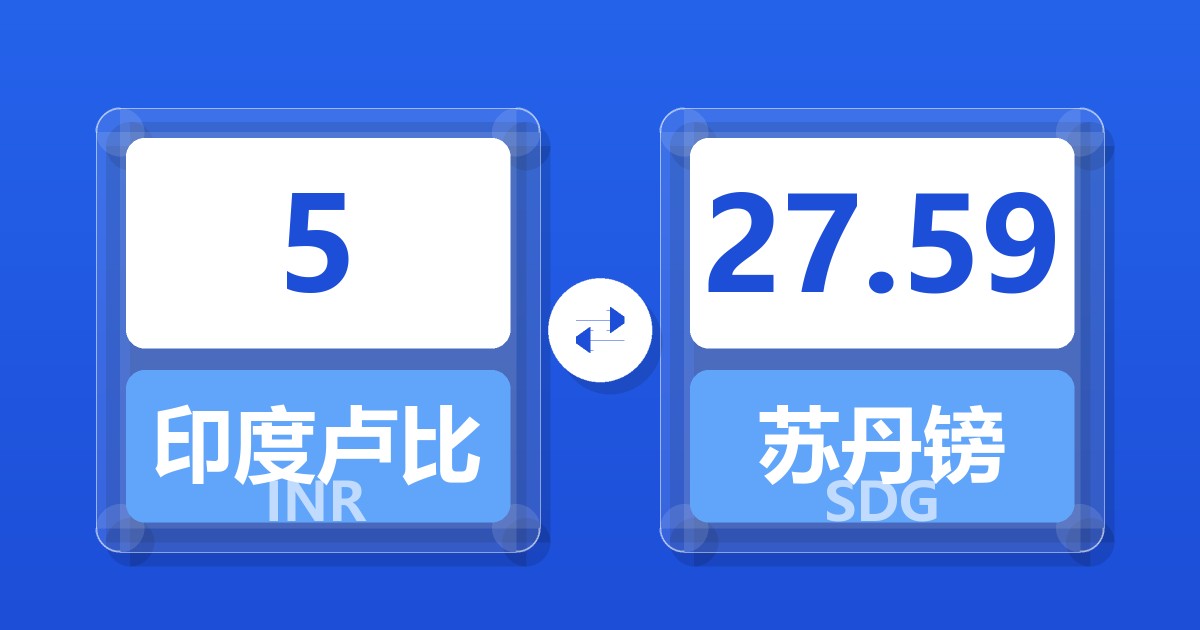 5印度卢比兑苏丹镑