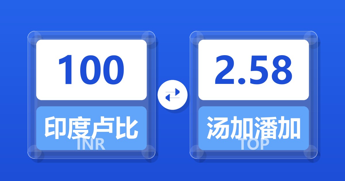 100印度卢比兑汤加潘加