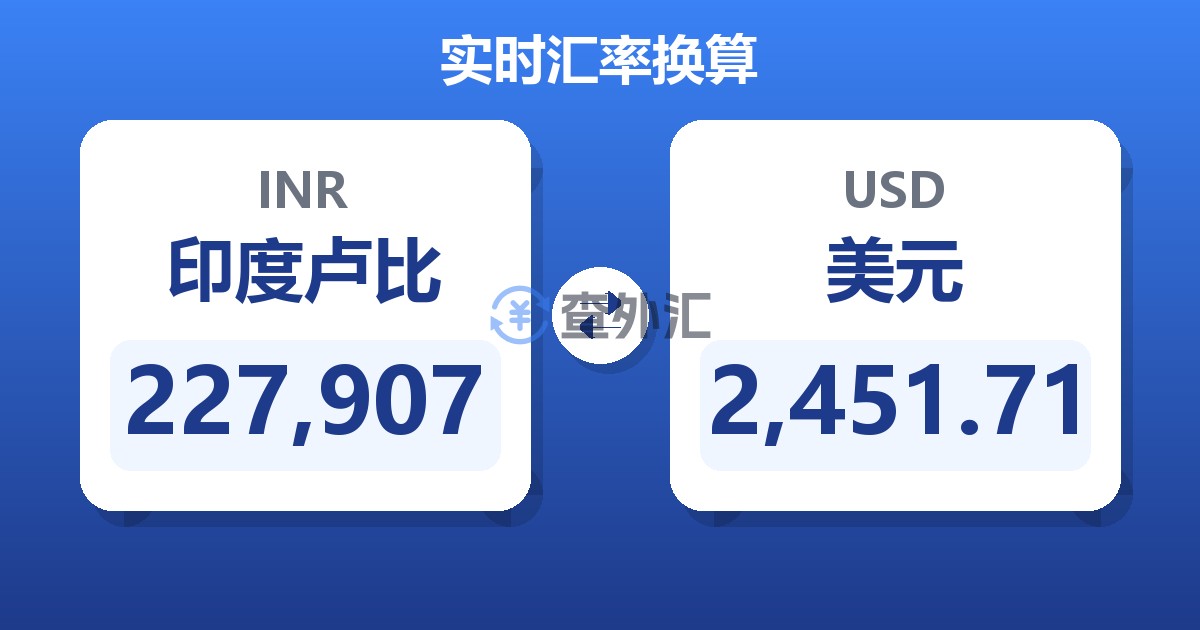 227,907印度卢比兑美元