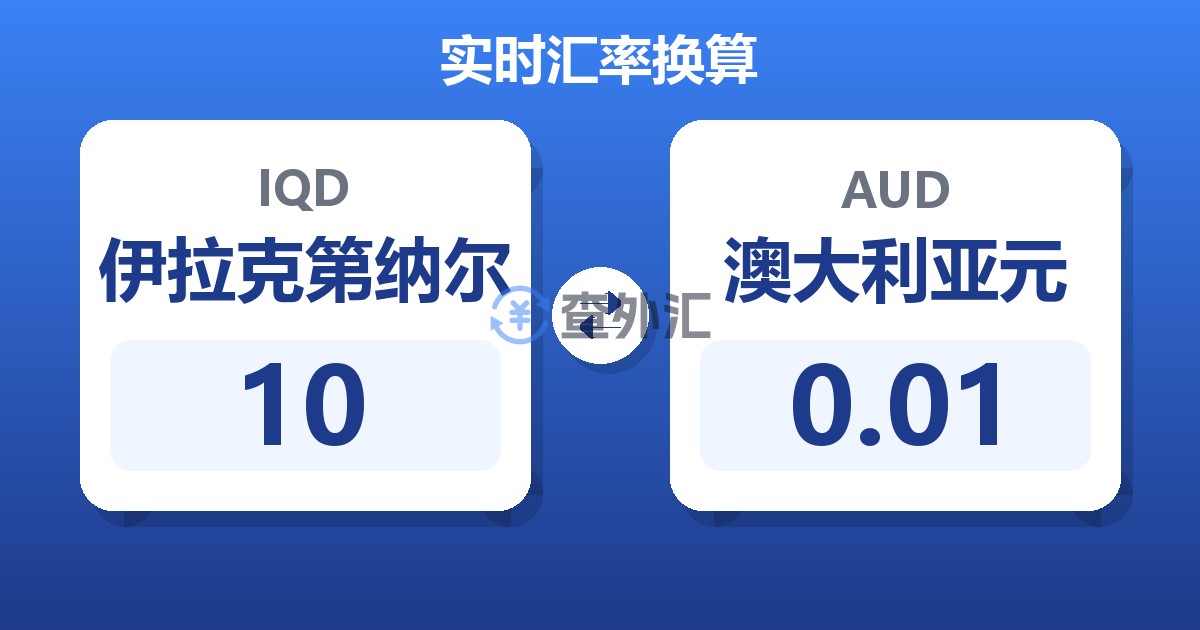 10伊拉克第纳尔兑澳大利亚元