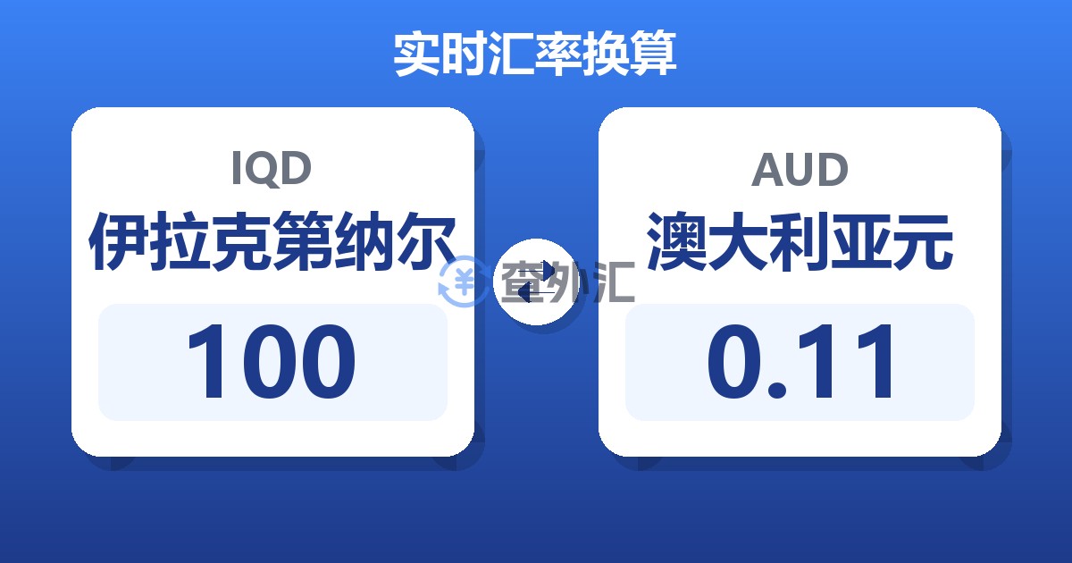 100伊拉克第纳尔兑澳大利亚元