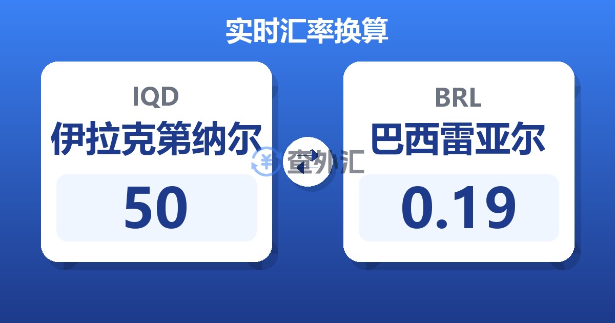 50伊拉克第纳尔兑巴西雷亚尔