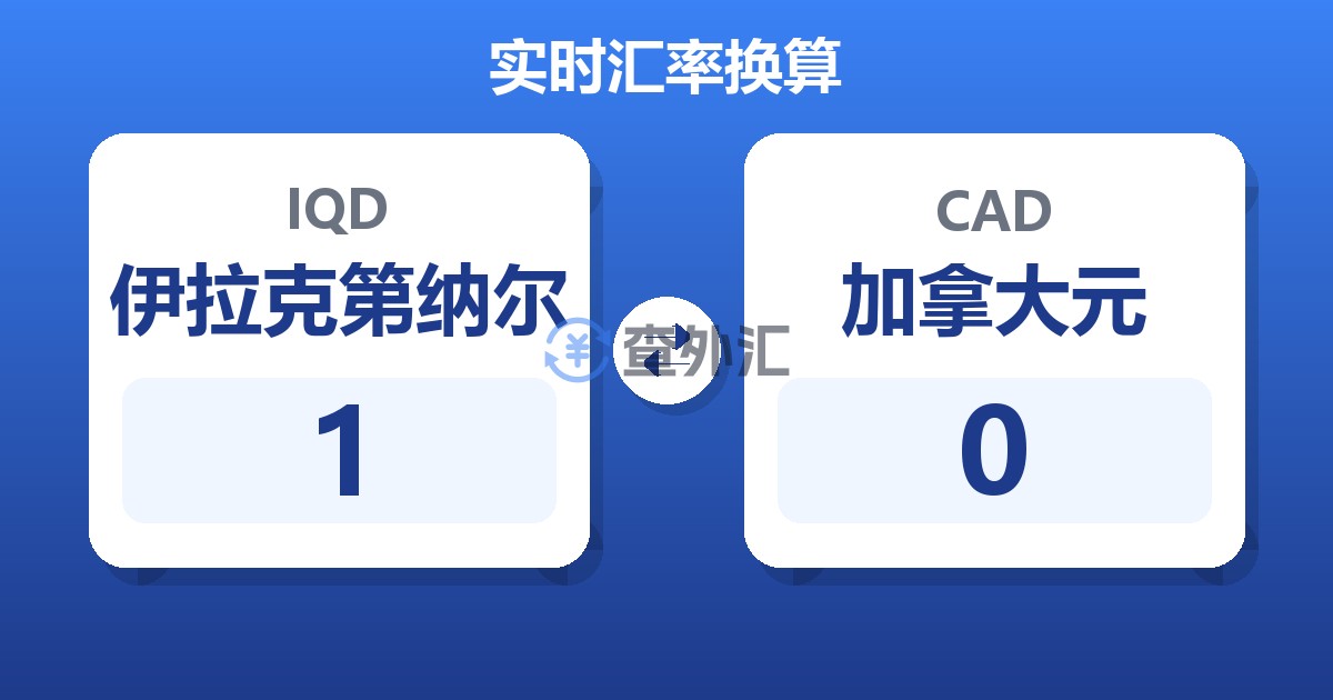 1伊拉克第纳尔兑加拿大元