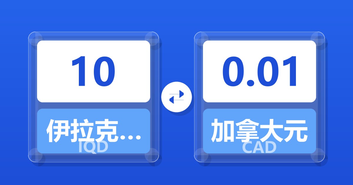 10伊拉克第纳尔兑加拿大元