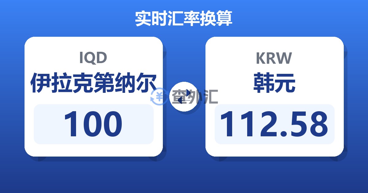 100伊拉克第纳尔兑韩元