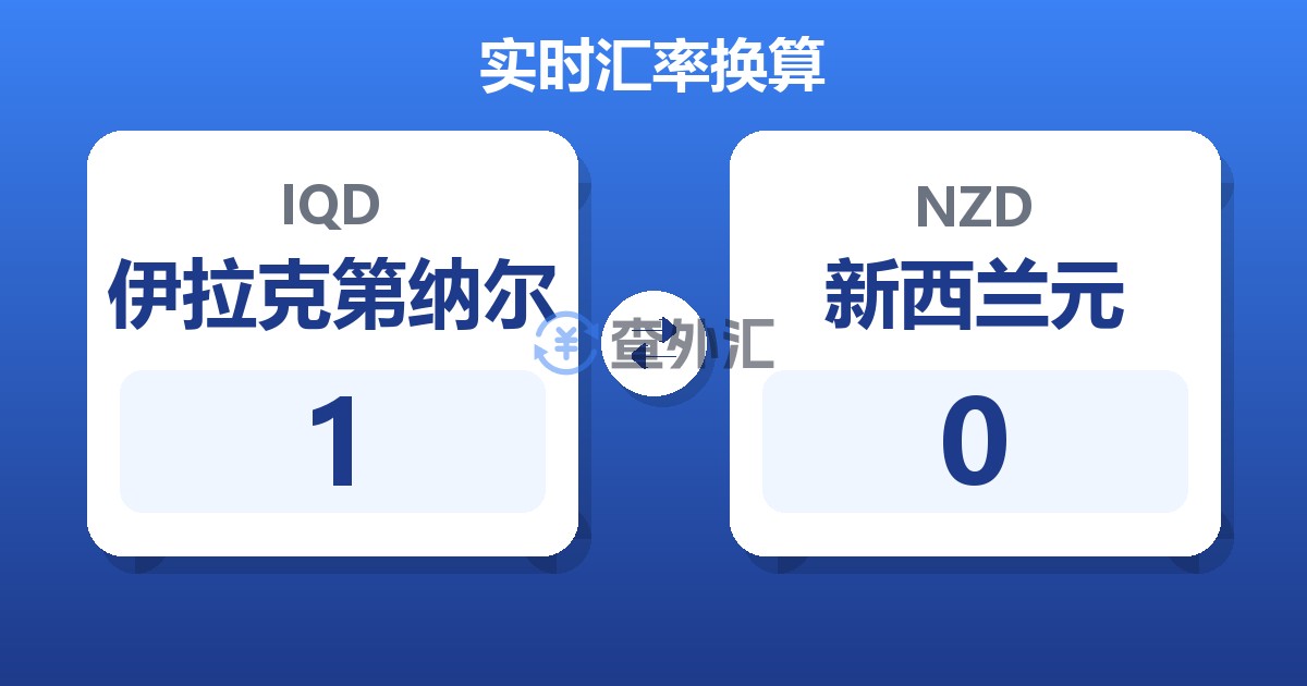 1伊拉克第纳尔兑新西兰元