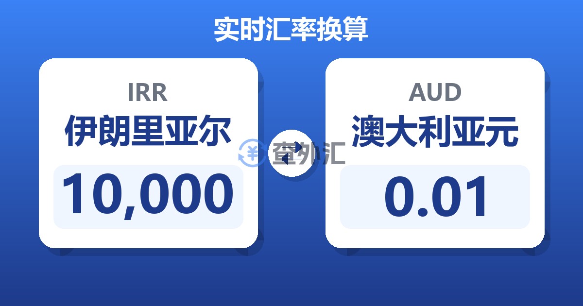 10,000伊朗里亚尔兑澳大利亚元