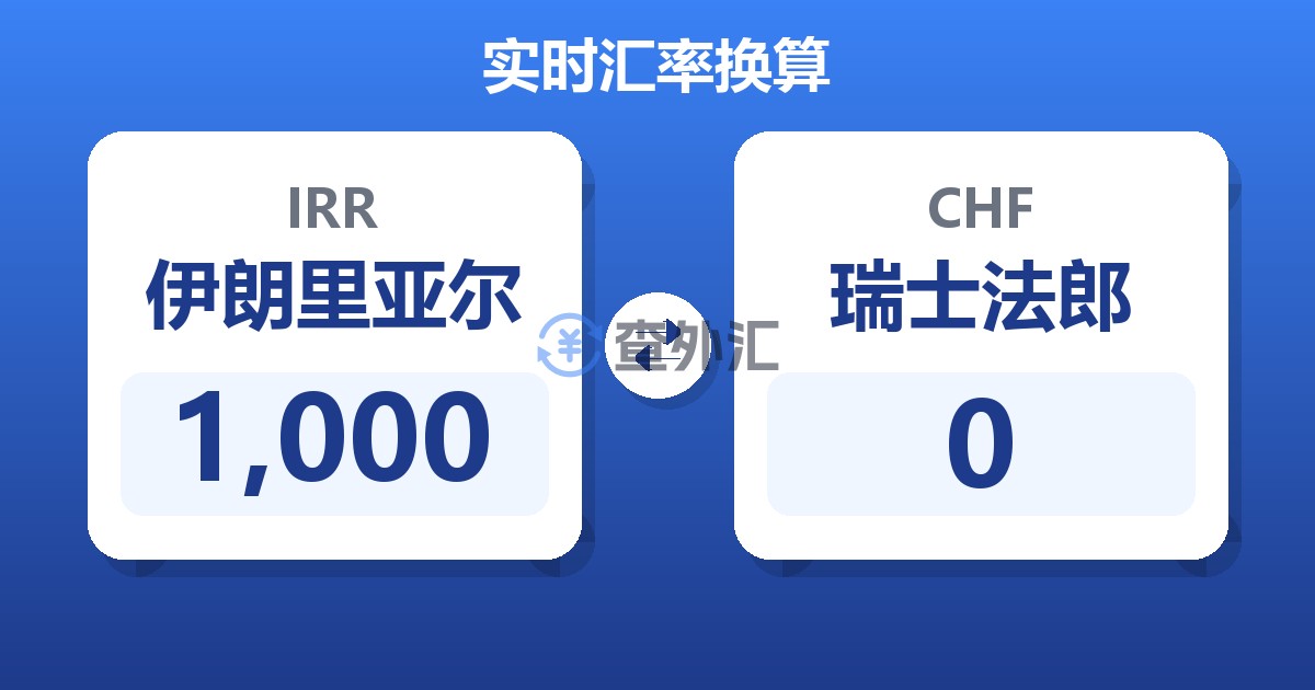 1,000伊朗里亚尔兑瑞士法郎
