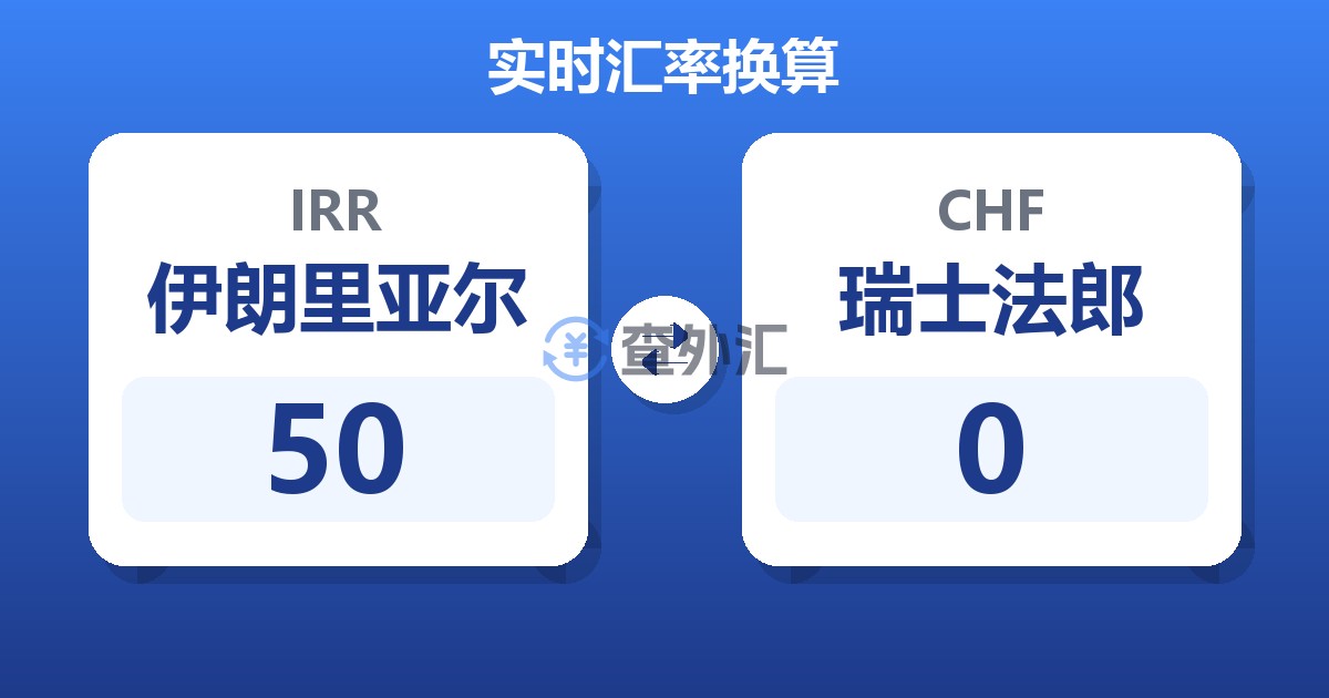 50伊朗里亚尔兑瑞士法郎