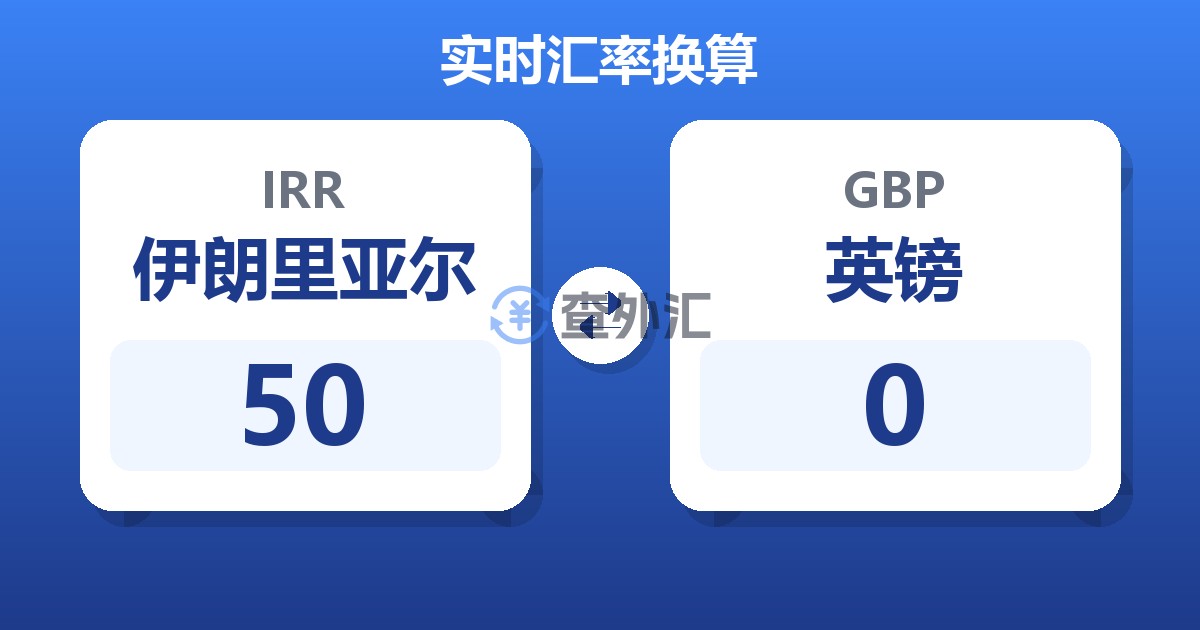 50伊朗里亚尔兑英镑