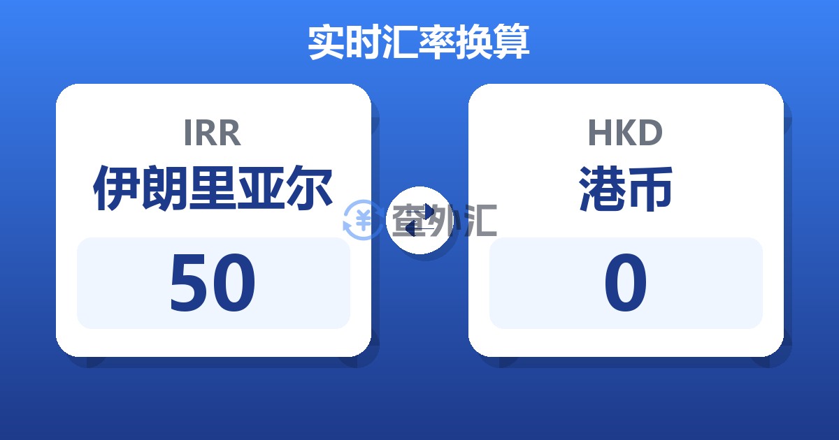 50伊朗里亚尔兑港币