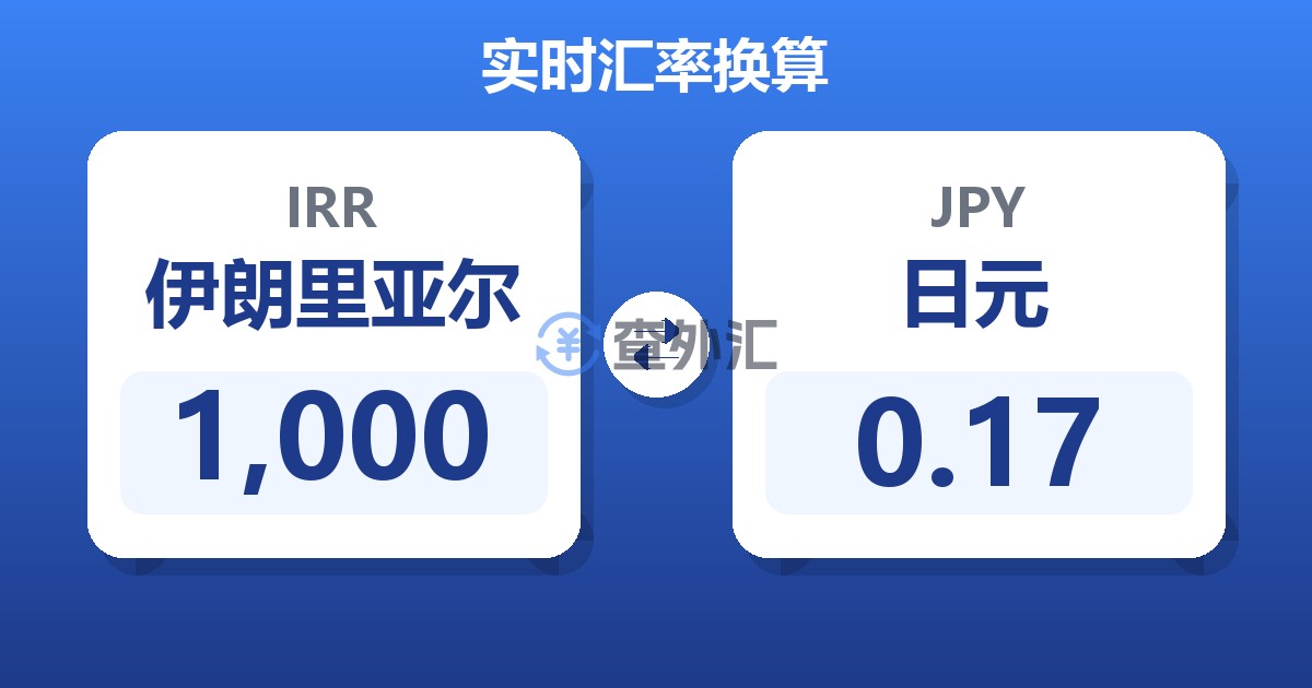 1,000伊朗里亚尔兑日元