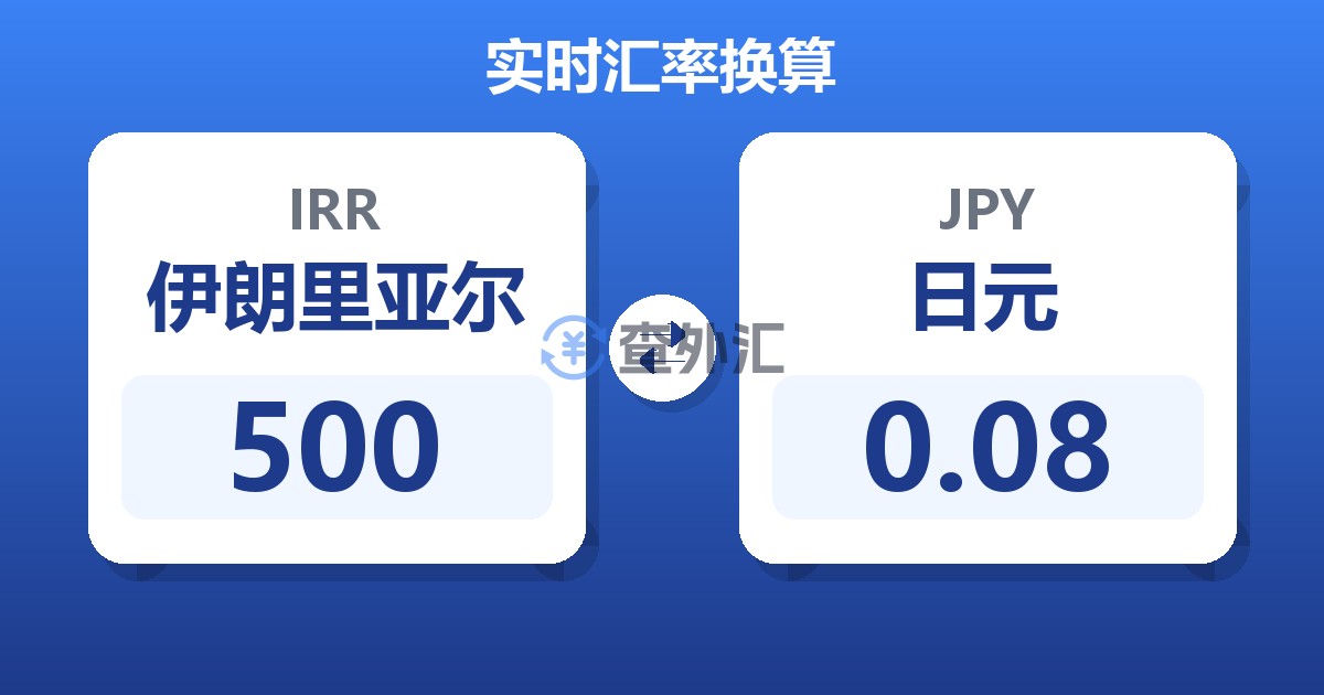 500伊朗里亚尔兑日元