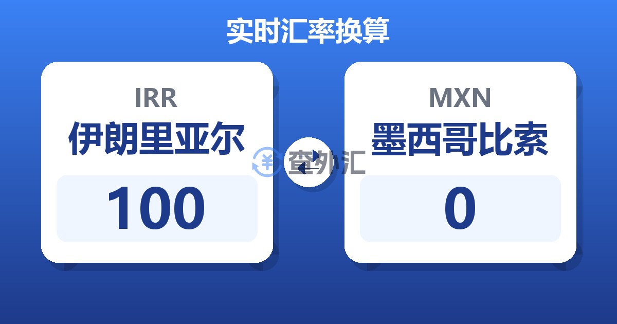 100伊朗里亚尔兑墨西哥比索