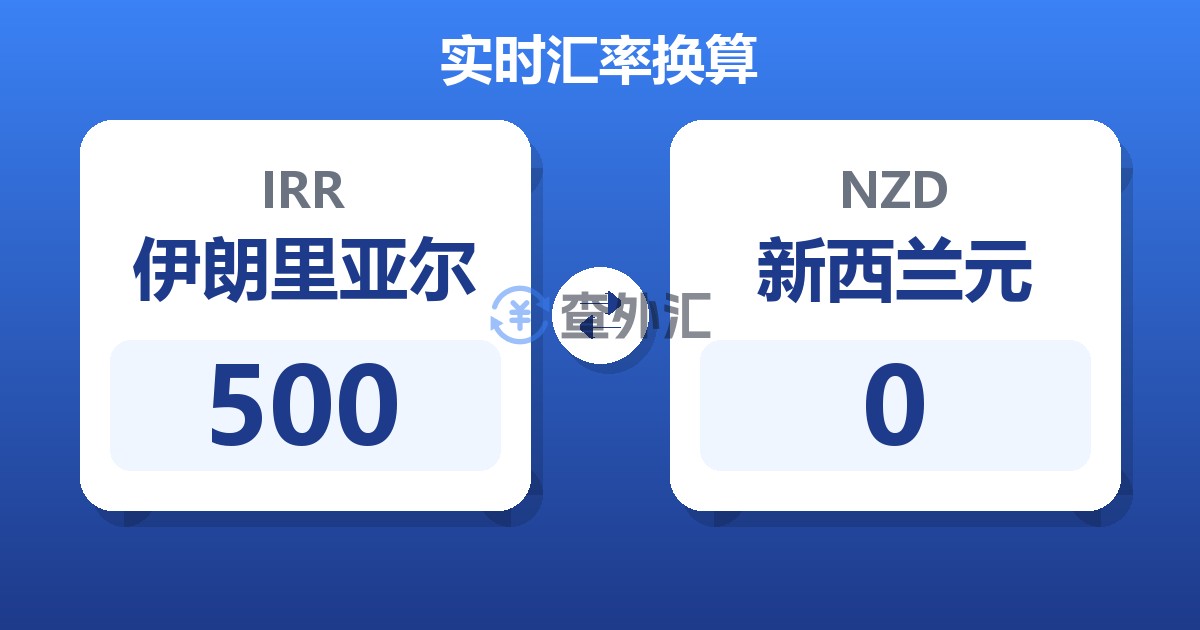 500伊朗里亚尔兑新西兰元