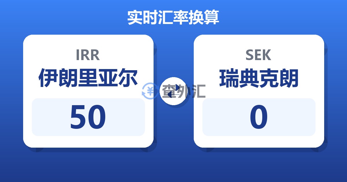 50伊朗里亚尔兑瑞典克朗