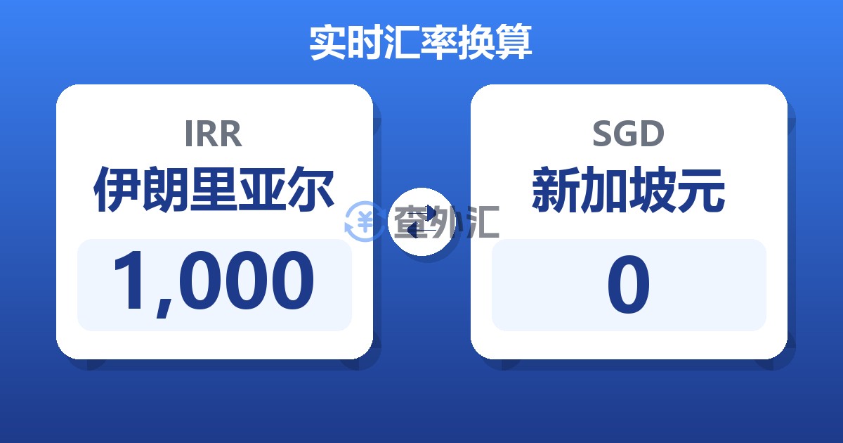 1,000伊朗里亚尔兑新加坡元