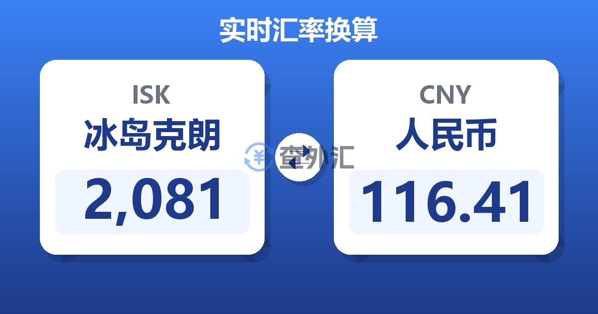 2,081冰岛克朗兑人民币