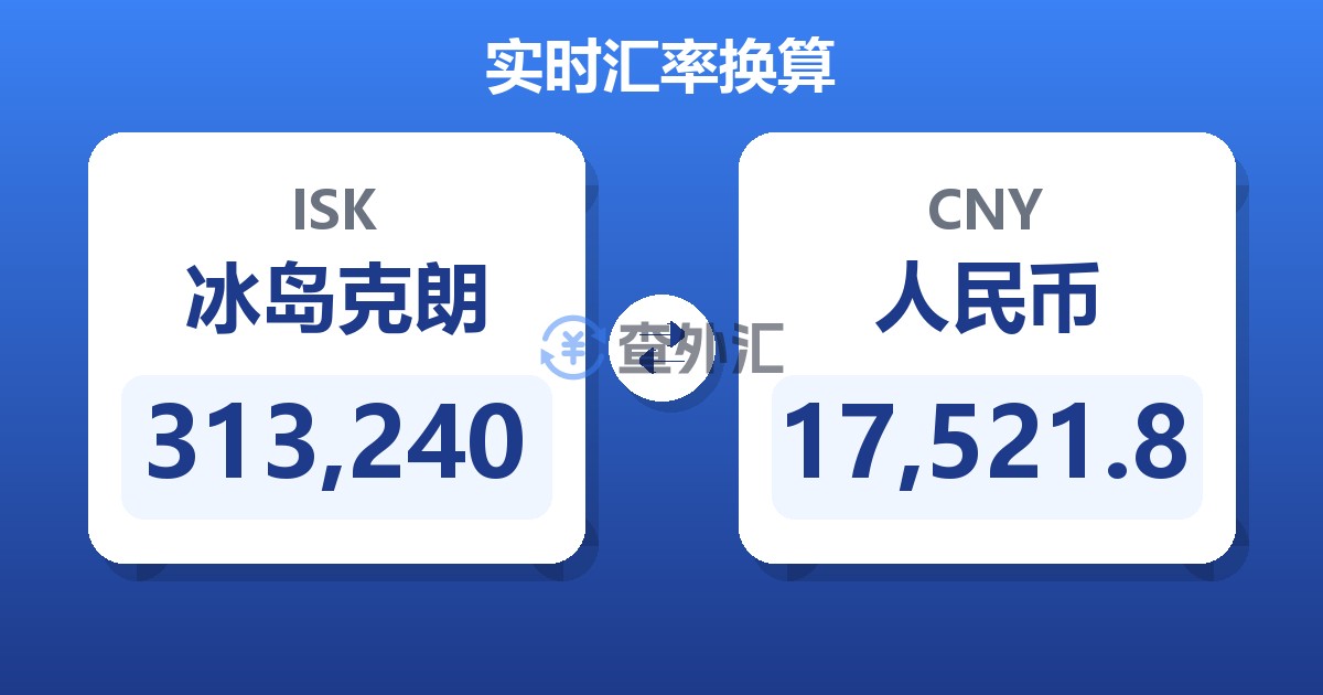 313,240冰岛克朗兑人民币