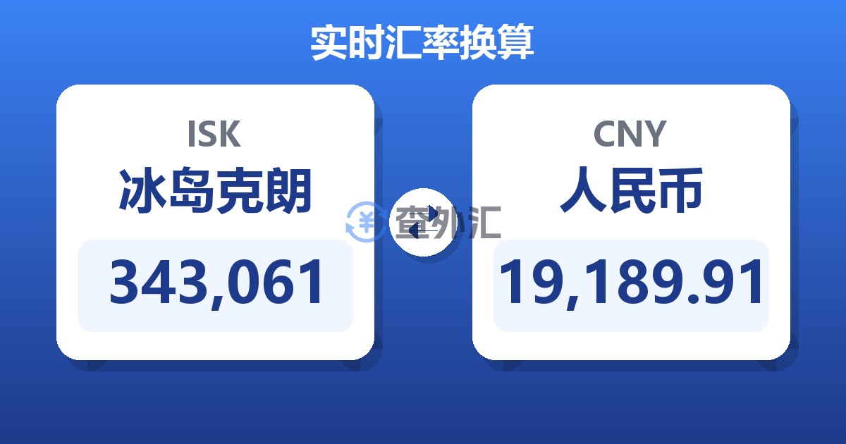 343,061冰岛克朗兑人民币