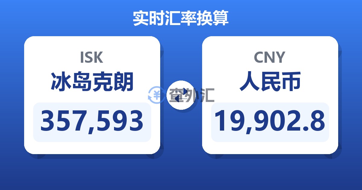 357,593冰岛克朗兑人民币