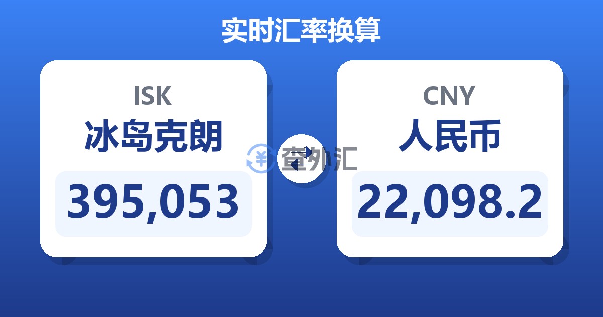 395,053冰岛克朗兑人民币