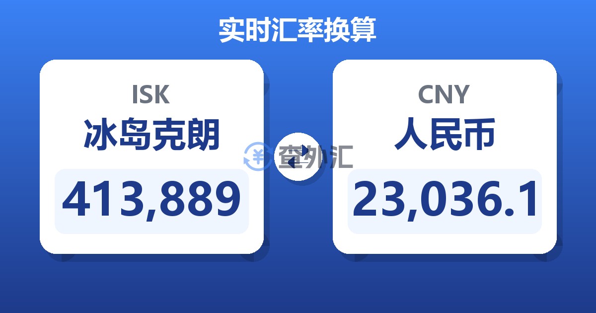 413,889冰岛克朗兑人民币