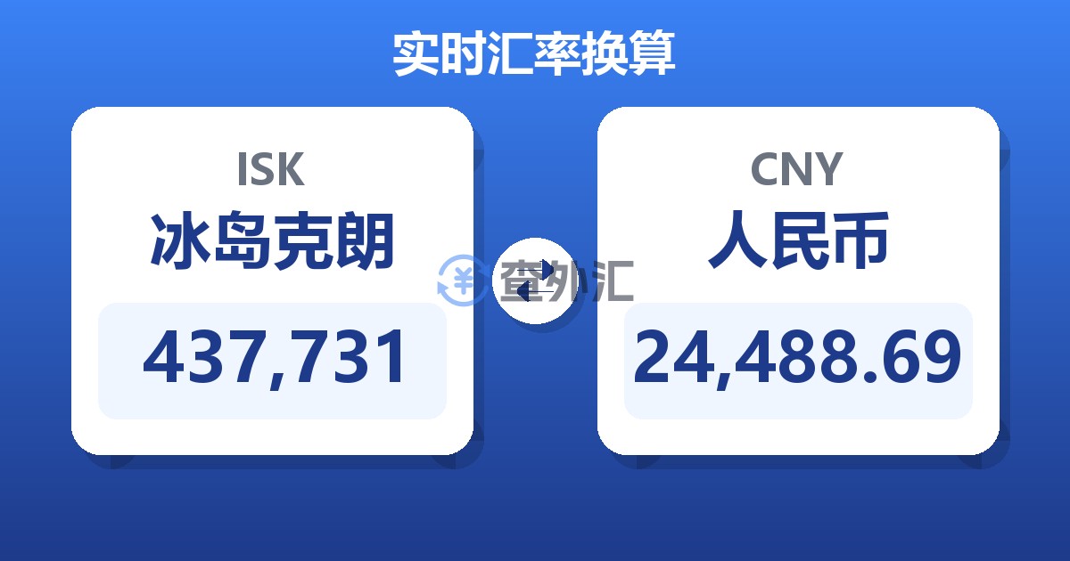 437,731冰岛克朗兑人民币