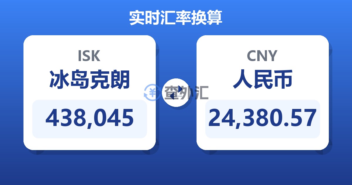 438,045冰岛克朗兑人民币