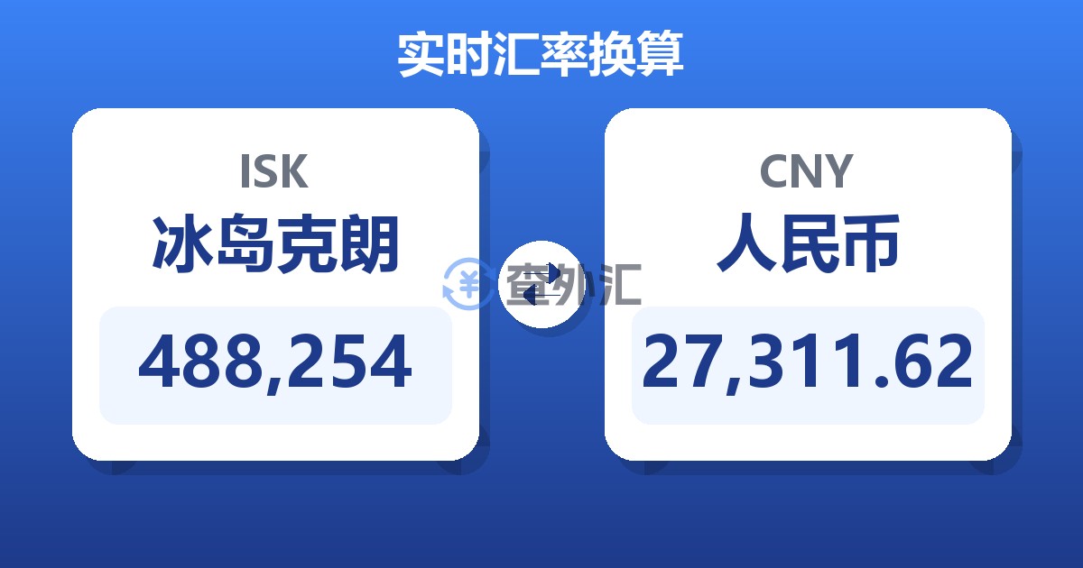 488,254冰岛克朗兑人民币