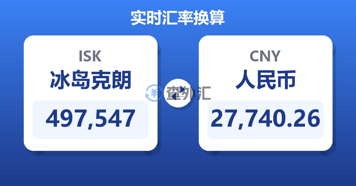 497,547冰岛克朗兑人民币